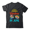 Christmas In June Sunglasses Santa Flamingo Summer Vacation Shirt & Tank Top | teecentury