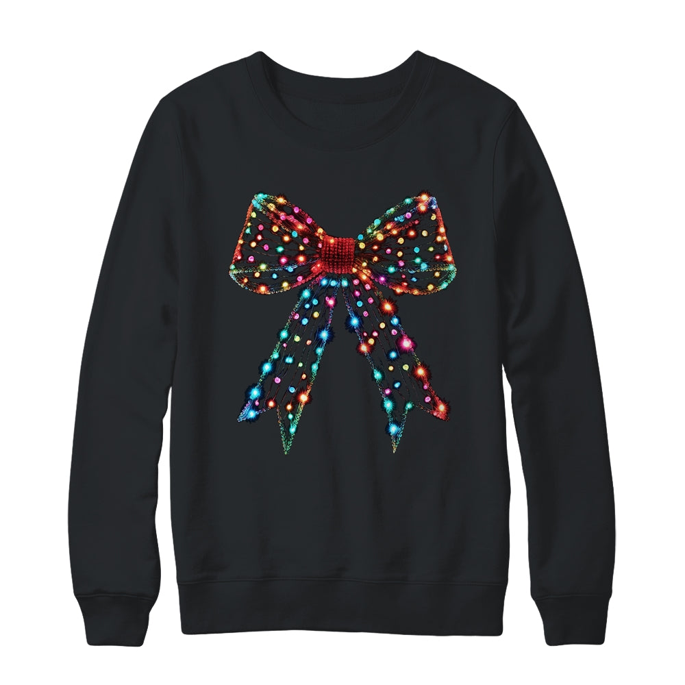 Christmas Light Coquette Bow Christmas Season New Year Retro Shirt & Sweatshirt | teecentury