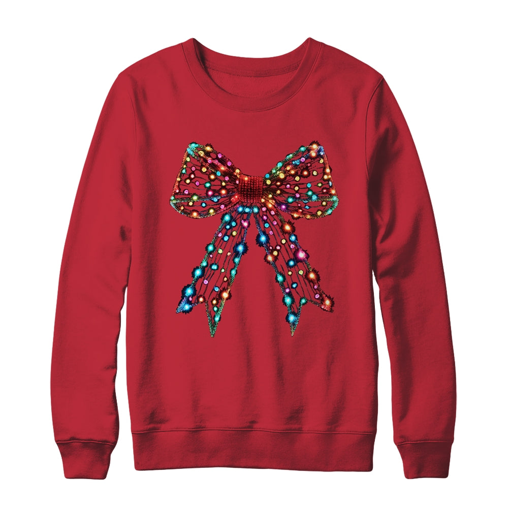 Christmas Light Coquette Bow Christmas Season New Year Retro Shirt & Sweatshirt | teecentury