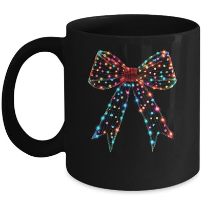 Christmas Light Coquette Bow Christmas Season New Year Retro Mug | teecentury
