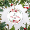 Christmas Ornaments Gifts For Couples Husband Wife Holiday 2nd Wedding Anniversary 2 Years As Mr & Mrs 2025 Decoration Christmas Tree Ornament | teecentury