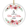 Christmas Ornaments Gifts For Couples Husband Wife Holiday 5th Wedding Anniversary 5 Years As Mr & Mrs 2025 Decoration Christmas Tree Ornament | teecentury
