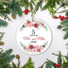 Christmas Ornaments Gifts For Couples Husband Wife Holiday 5th Wedding Anniversary 5 Years As Mr & Mrs 2025 Decoration Christmas Tree Ornament | teecentury