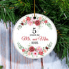 Christmas Ornaments Gifts For Couples Husband Wife Holiday 5th Wedding Anniversary 5 Years As Mr & Mrs 2025 Decoration Christmas Tree Ornament | teecentury