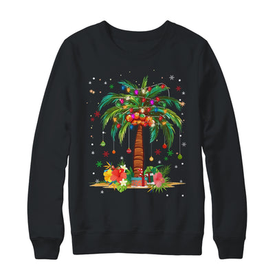 Christmas Palm Tree Light Hawaiian Tropical Xmas Shirt & Sweatshirt | teecentury