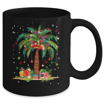 Christmas Palm Tree Light Hawaiian Tropical Xmas Mug | teecentury