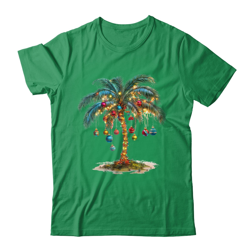Christmas Palm Tree Women Funny Hawaiian Beach Tropical Xmas Shirt & Sweatshirt | teecentury