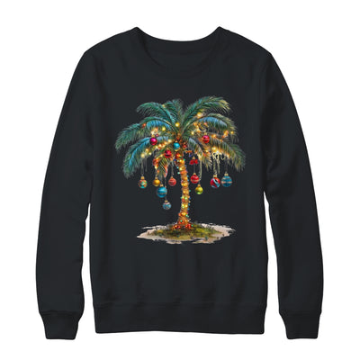 Christmas Palm Tree Women Funny Hawaiian Beach Tropical Xmas Shirt & Sweatshirt | teecentury