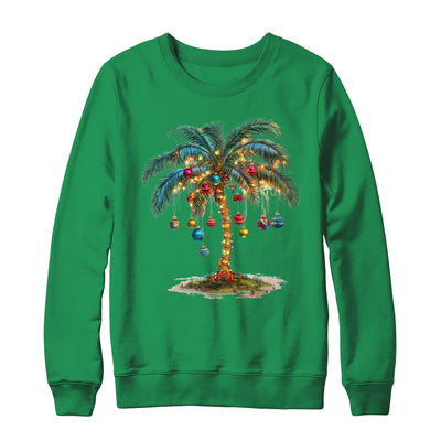 Christmas Palm Tree Women Funny Hawaiian Beach Tropical Xmas Shirt & Sweatshirt | teecentury