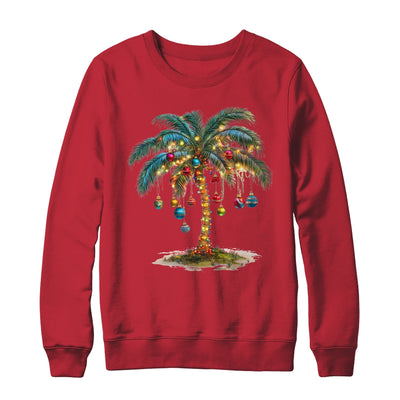 Christmas Palm Tree Women Funny Hawaiian Beach Tropical Xmas Shirt & Sweatshirt | teecentury