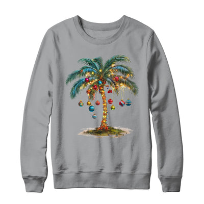 Christmas Palm Tree Women Funny Hawaiian Beach Tropical Xmas Shirt & Sweatshirt | teecentury