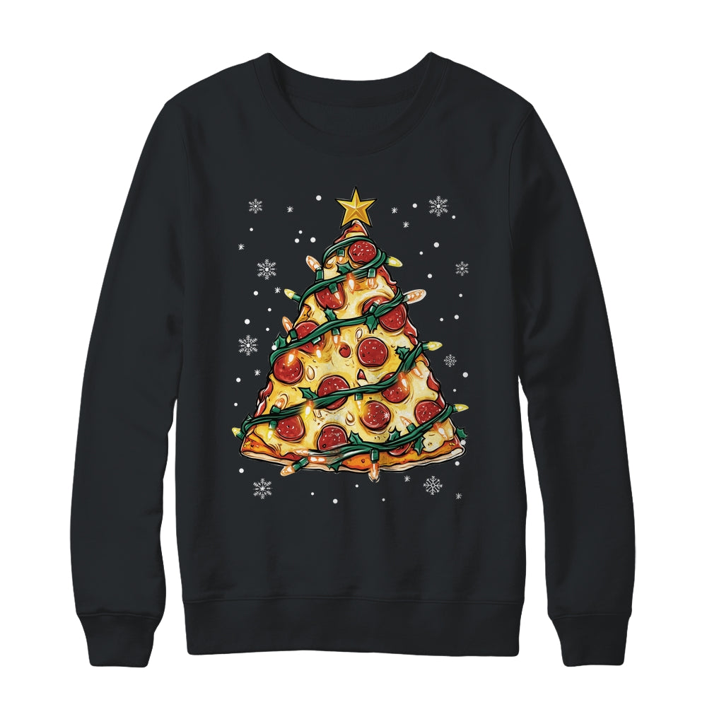 Christmas Pizza Xmas Tree Funny Xmas Food Men Women Kids Shirt & Sweatshirt | teecentury