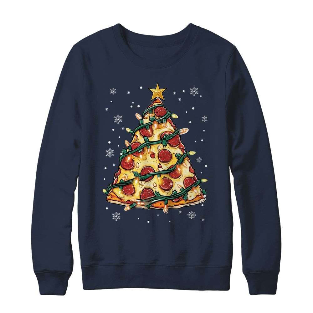Christmas Pizza Xmas Tree Funny Xmas Food Men Women Kids Shirt & Sweatshirt | teecentury