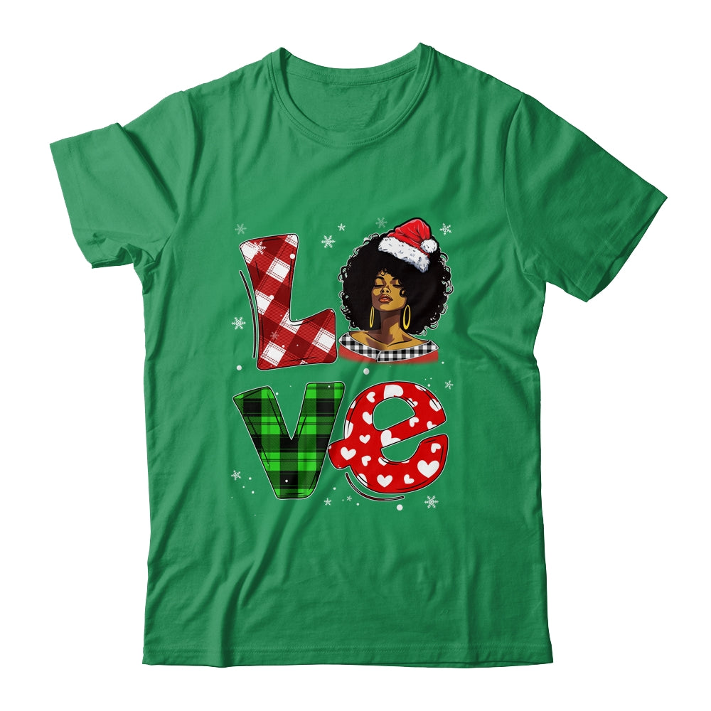 Christmas Santa Hat Black African Girl American Afro Melanin Shirt & Sweatshirt | teecentury