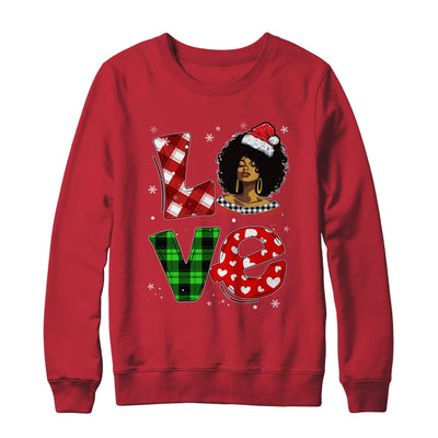Christmas Santa Hat Black African Girl American Afro Melanin Shirt & Sweatshirt | teecentury