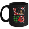 Christmas Santa Hat Black African Girl American Afro Melanin Mug | teecentury