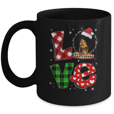 Christmas Santa Hat Black African Girl American Afro Melanin Mug | teecentury