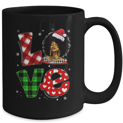 Christmas Santa Hat Black African Girl American Afro Melanin Mug | teecentury