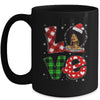 Christmas Santa Hat Black African Girl American Afro Melanin Mug | teecentury