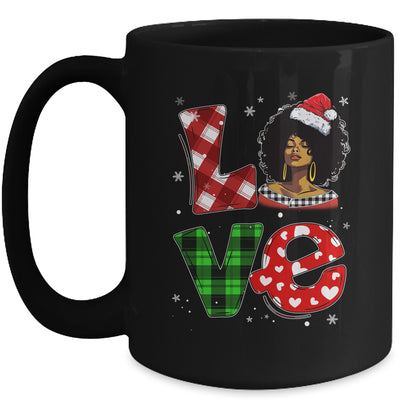 Christmas Santa Hat Black African Girl American Afro Melanin Mug | teecentury