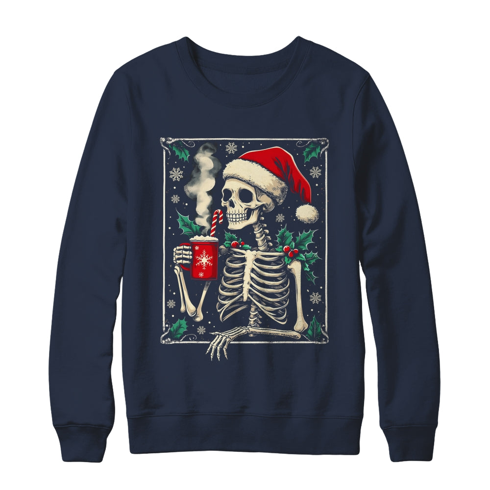 Christmas Skeleton Hot Cocoa Scary Spooky Xmas Holiday Shirt & Sweatshirt | teecentury