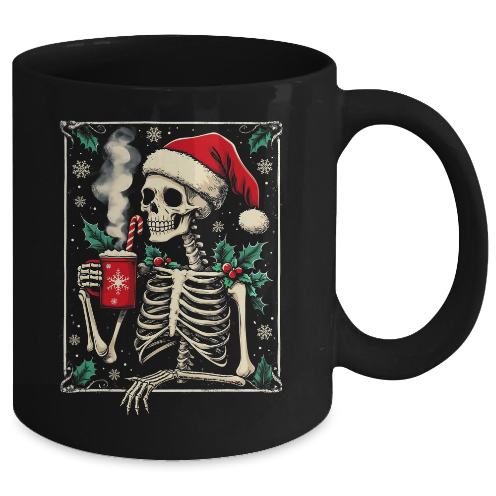 Christmas Skeleton Hot Cocoa Scary Spooky Xmas Holiday Mug | teecentury