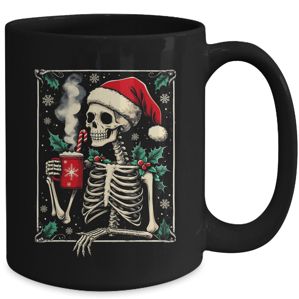 Christmas Skeleton Hot Cocoa Scary Spooky Xmas Holiday Mug | teecentury