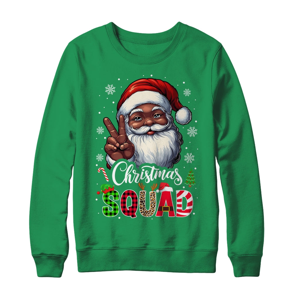 Christmas Squad Santa Afro Man Proud Black African American Shirt & Sweatshirt | teecentury