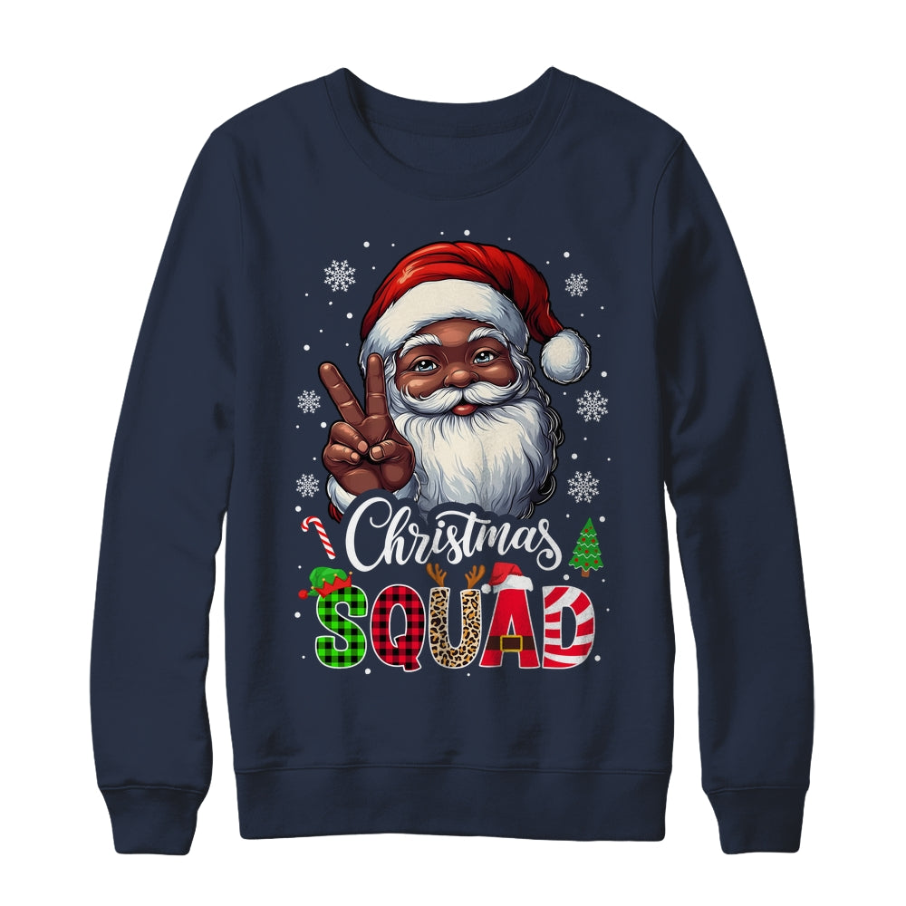 Christmas Squad Santa Afro Man Proud Black African American Shirt & Sweatshirt | teecentury