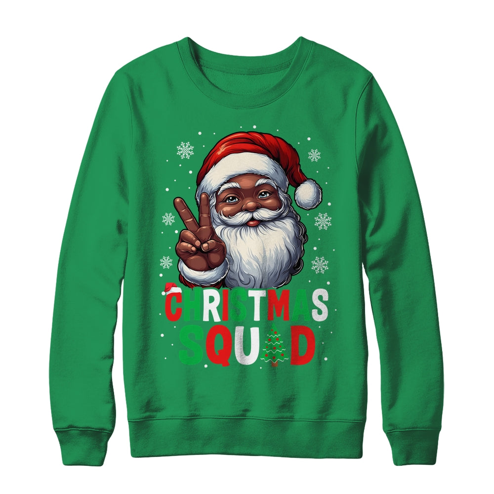 Christmas Squad Santa Afro Men Proud Black African American Shirt & Sweatshirt | teecentury