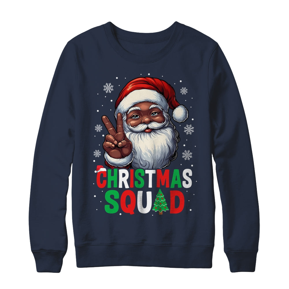Christmas Squad Santa Afro Men Proud Black African American Shirt & Sweatshirt | teecentury