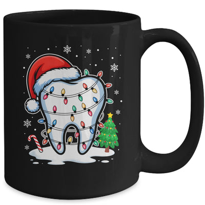 Christmas Teeth Dentist Dental Xmas Lights Santa Hat Holiday Mug | teecentury
