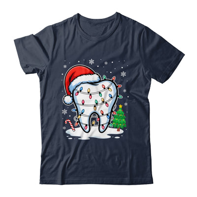 Christmas Teeth Dentist Dental Xmas Lights Santa Hat Holiday Shirt & Sweatshirt | teecentury