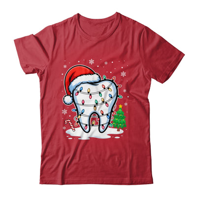 Christmas Teeth Dentist Dental Xmas Lights Santa Hat Holiday Shirt & Sweatshirt | teecentury