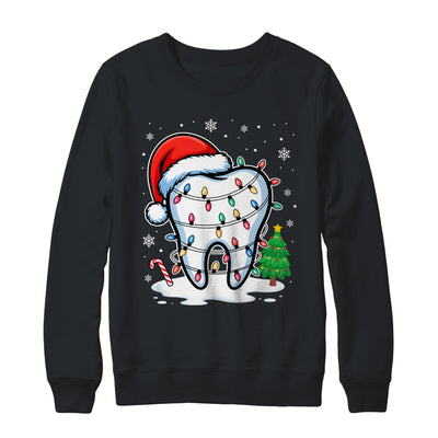Christmas Teeth Dentist Dental Xmas Lights Santa Hat Holiday Shirt & Sweatshirt | teecentury