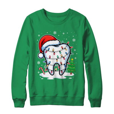 Christmas Teeth Dentist Dental Xmas Lights Santa Hat Holiday Shirt & Sweatshirt | teecentury