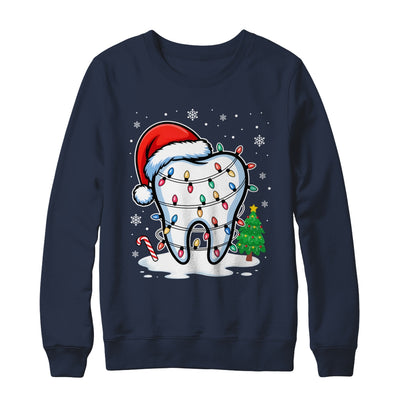 Christmas Teeth Dentist Dental Xmas Lights Santa Hat Holiday Shirt & Sweatshirt | teecentury