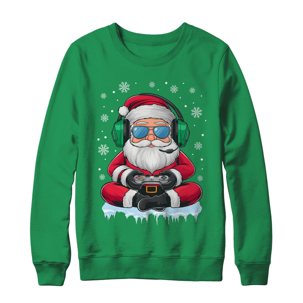 Christmas Xmas Boys Men Video Game Santa Claus Funny Shirt & Sweatshirt | teecentury