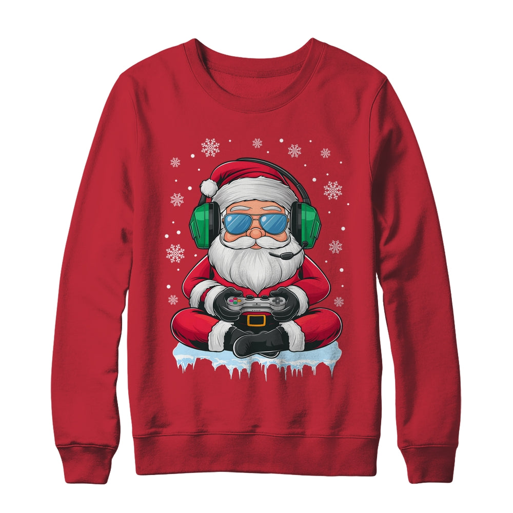 Christmas Xmas Boys Men Video Game Santa Claus Funny Shirt & Sweatshirt | teecentury