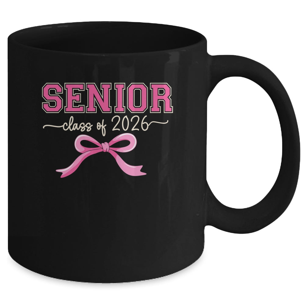 Class Of 2026 Pink Coquette Bow Cap Senior 2026 Graduation Mug | teecentury