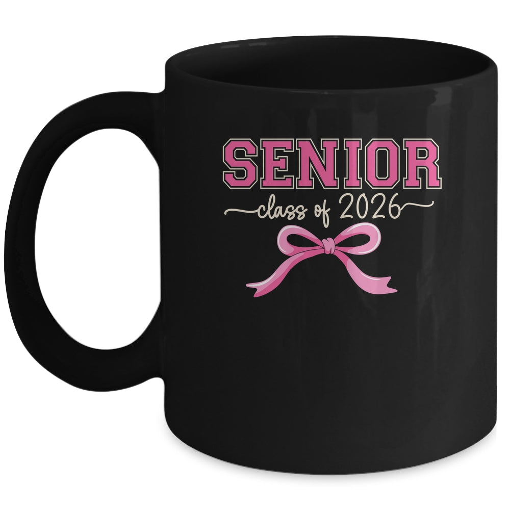 Class Of 2026 Pink Coquette Bow Cap Senior 2026 Graduation Mug | teecentury