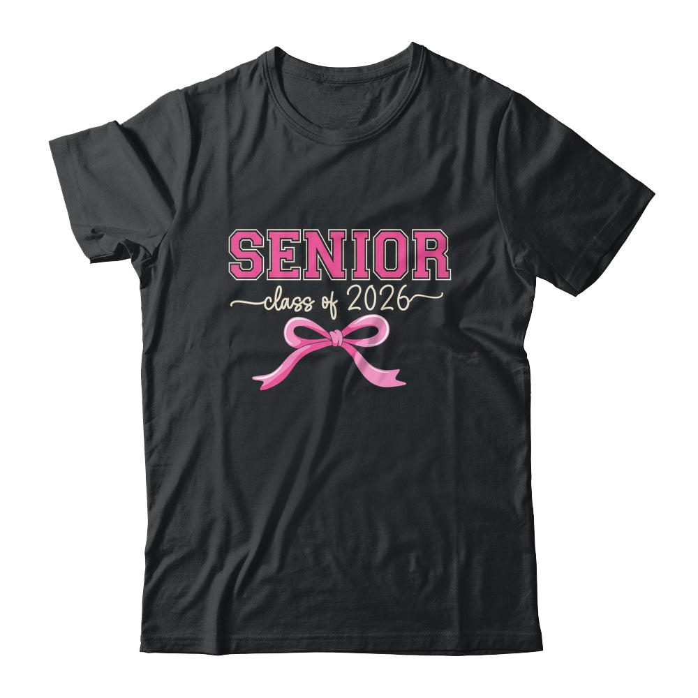 Class Of 2026 Pink Coquette Bow Cap Senior 2026 Graduation Shirt & Hoodie | teecentury