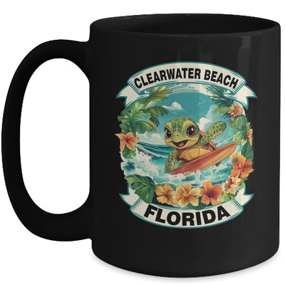 Clearwater Beach Florida Cute Sea Turtle Surfing Summer Vacation Mug | teecentury