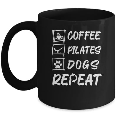 Coffee Pilates Dogs Repeat Pilates Art For Girl Women Mug | teecentury