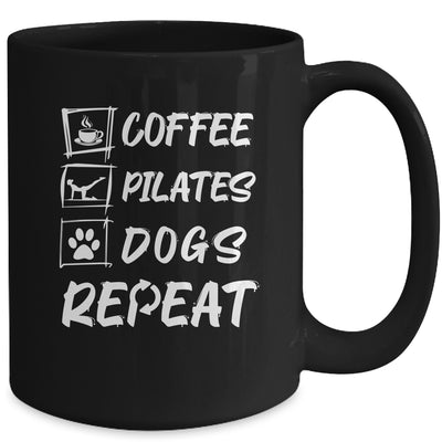 Coffee Pilates Dogs Repeat Pilates Art For Girl Women Mug | teecentury