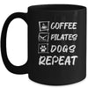 Coffee Pilates Dogs Repeat Pilates Art For Girl Women Mug | teecentury