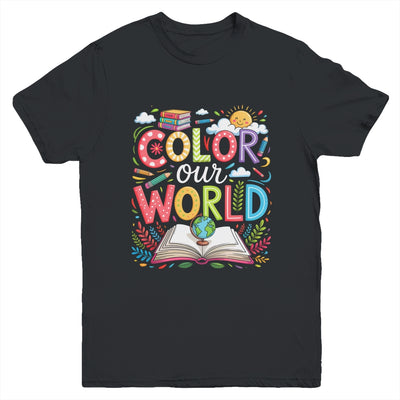 Color Our World Book Reading Program 2025 Summer Reading Youth Shirt | teecentury