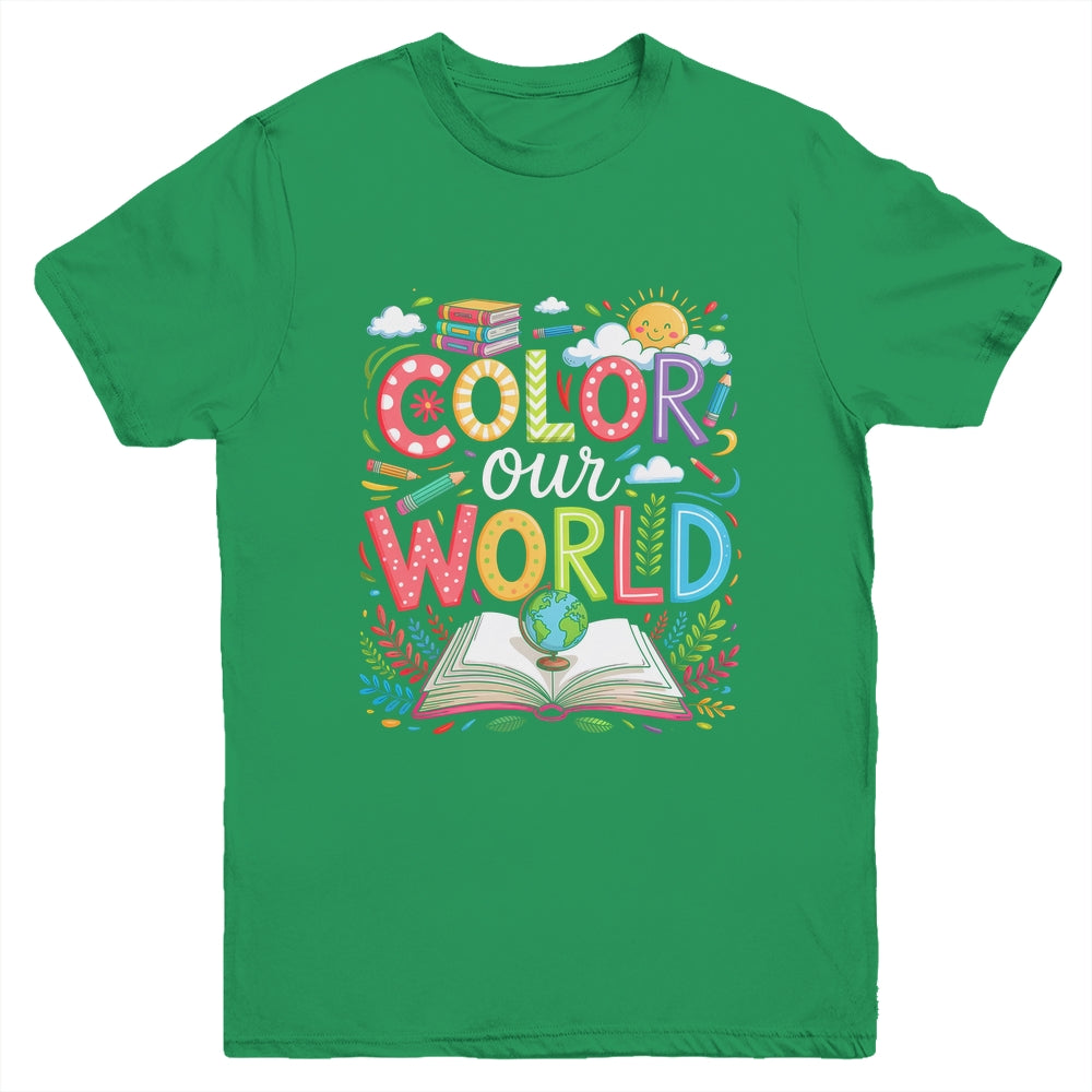 Color Our World Book Reading Program 2025 Summer Reading Youth Shirt | teecentury