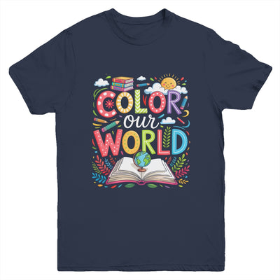 Color Our World Book Reading Program 2025 Summer Reading Youth Shirt | teecentury