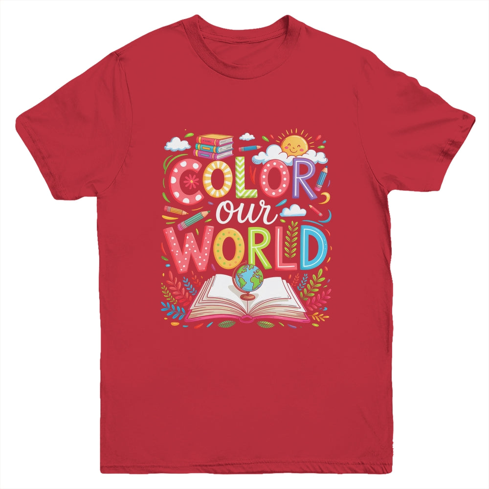 Color Our World Book Reading Program 2025 Summer Reading Youth Shirt | teecentury